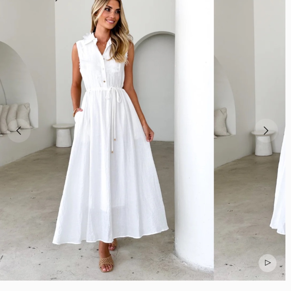 Long white flowy dress BRAND NEW